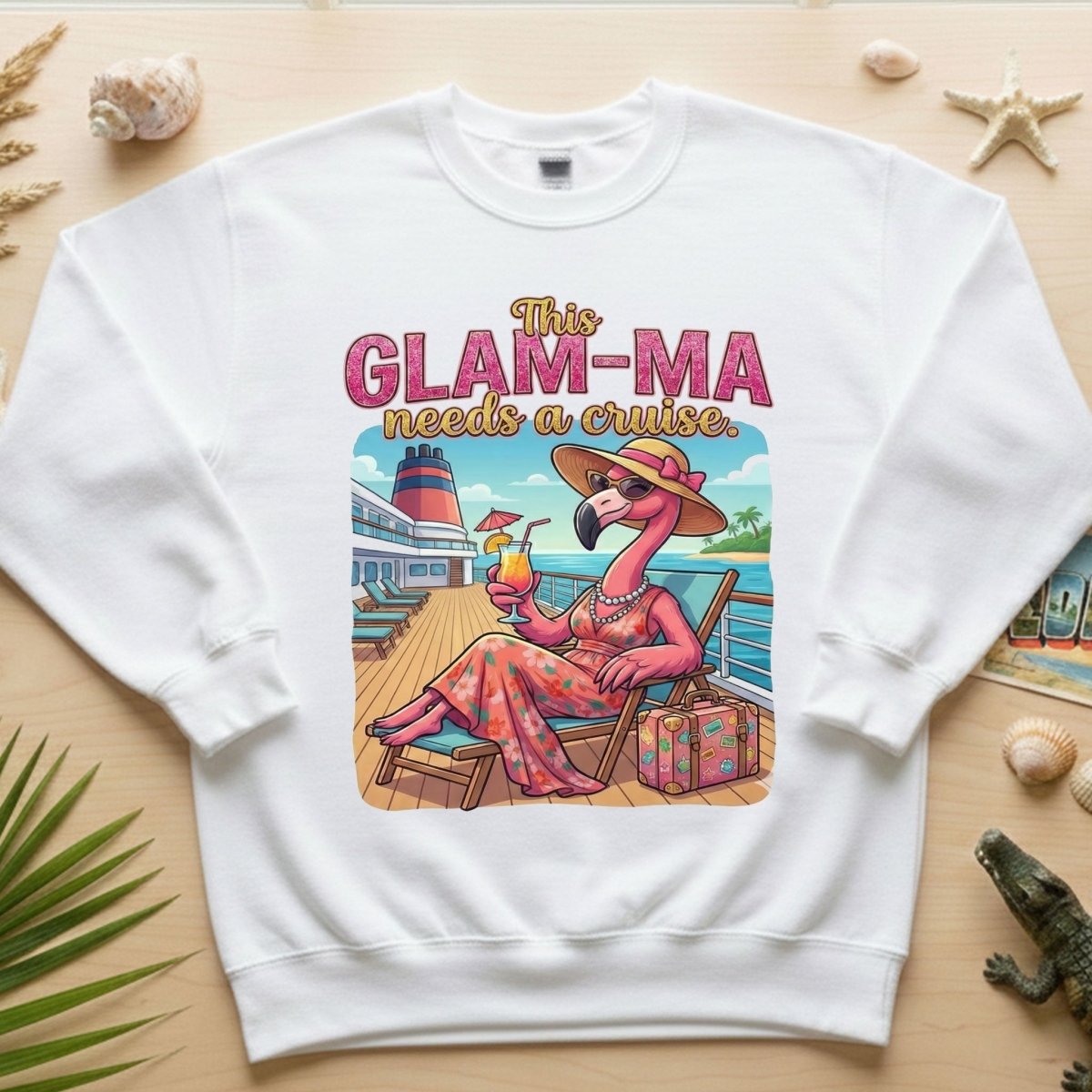 Fabulous Flamingo Glam - Ma Cruise T-Shirt - Funny Vacation Gift for Grandma - FlamingoAholic