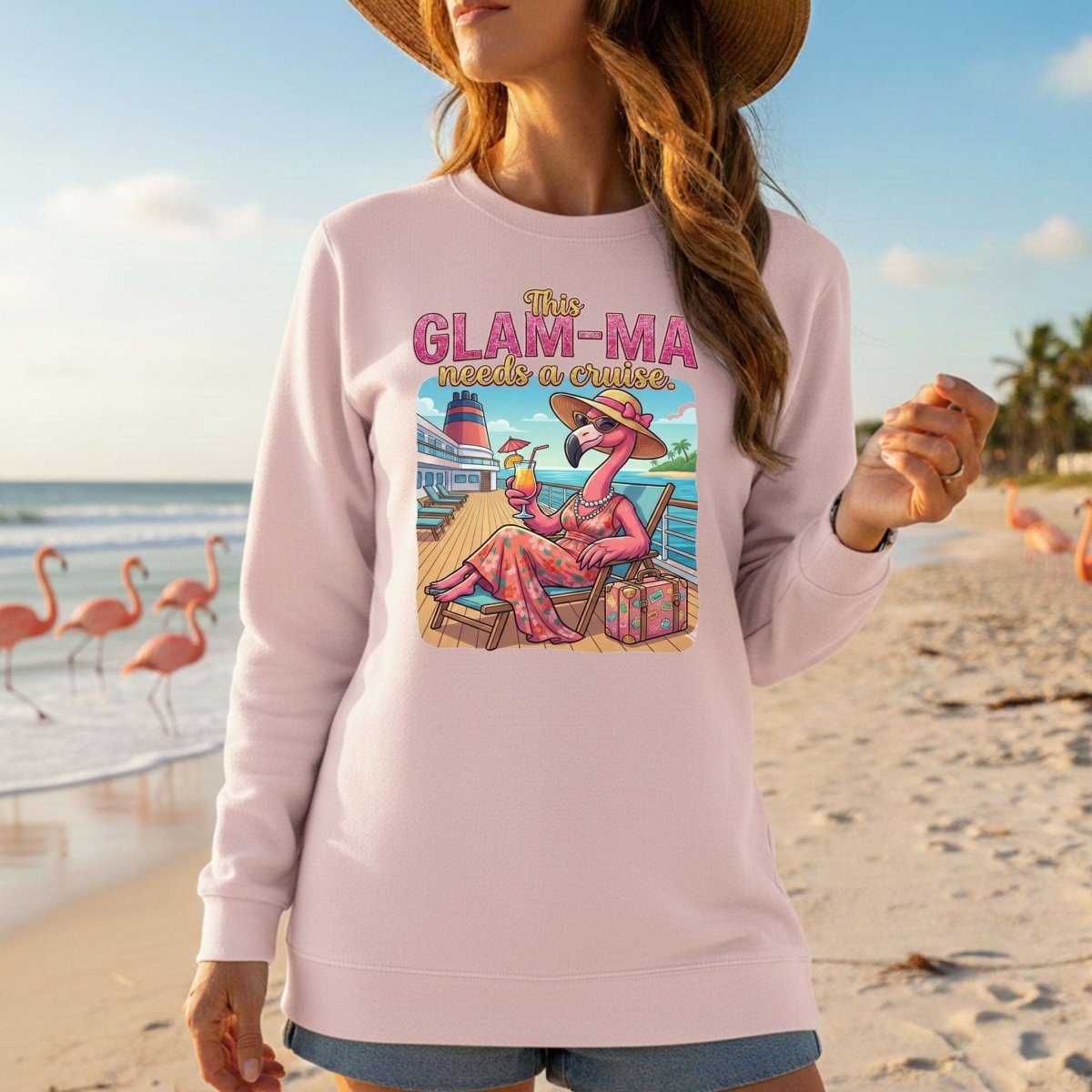 Fabulous Flamingo Glam - Ma Cruise T-Shirt - Funny Vacation Gift for Grandma - FlamingoAholic