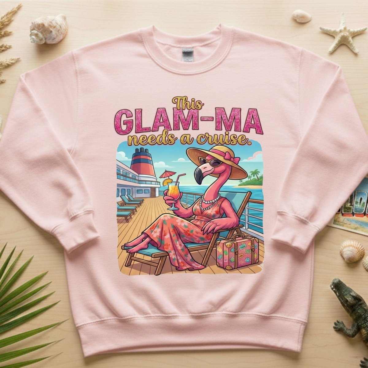 Fabulous Flamingo Glam - Ma Cruise T-Shirt - Funny Vacation Gift for Grandma - FlamingoAholic