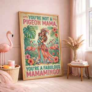 Fabulous Mamamingo & Child Poster – Tropical Flamingo Mom Wall Art - FlamingoAholic