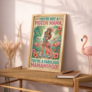 Fabulous Mamamingo & Child Poster – Tropical Flamingo Mom Wall Art - FlamingoAholic