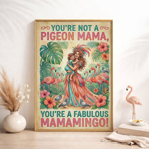Fabulous Mamamingo & Child Poster – Tropical Flamingo Mom Wall Art - FlamingoAholic