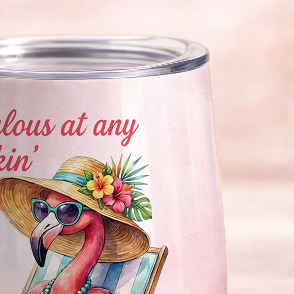 Fabulous Personalized Flamingo Wine Tumbler - Funny Birthday Gift for Women 40+ - FlamingoAholic