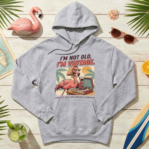 Fabulous Retro Flamingo Wine T-Shirt - I'm Not Old I'm Vintage Birthday Gift for Her - FlamingoAholic