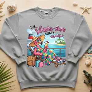 Fabulous Tropical Flamingo Glam - ma Cruise Shirt - Funny Retirement Vacation Tee - FlamingoAholic