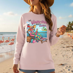 Fabulous Tropical Flamingo Glam - ma Cruise Shirt - Funny Retirement Vacation Tee - FlamingoAholic