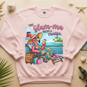 Fabulous Tropical Flamingo Glam - ma Cruise Shirt - Funny Retirement Vacation Tee - FlamingoAholic