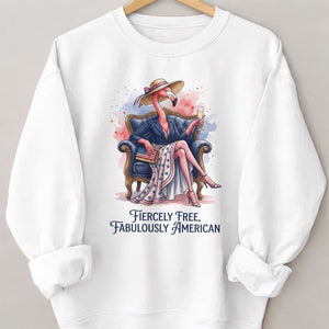 Fiercely Free Fabulously American Flamingo July 4th Shirt - FlamingoAholic