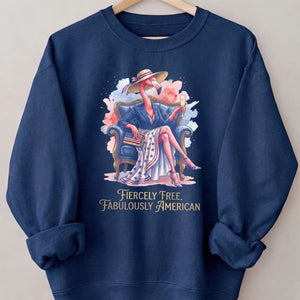 Fiercely Free Fabulously American Flamingo July 4th Shirt - FlamingoAholic