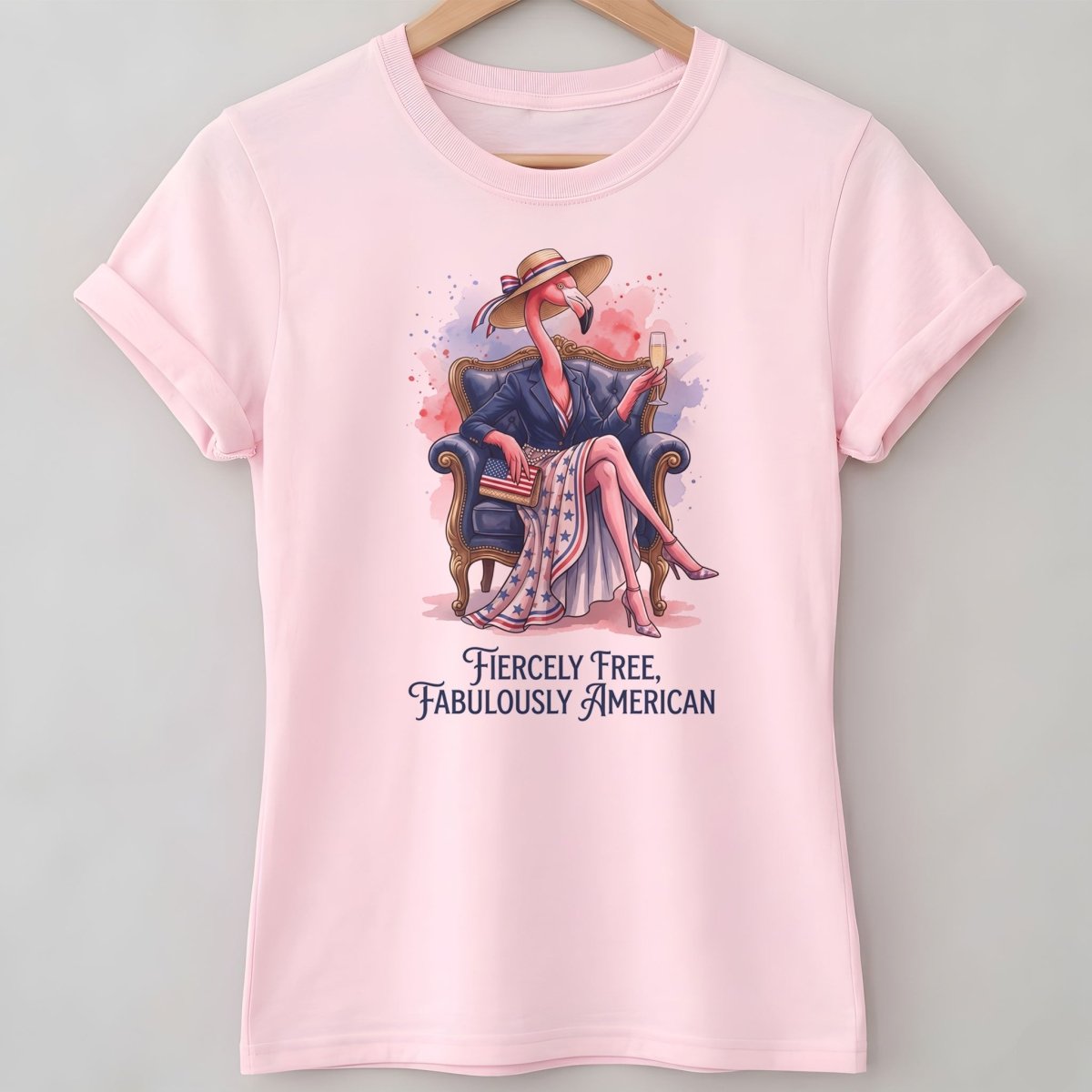 Fiercely Free Fabulously American Flamingo July 4th Shirt - FlamingoAholic