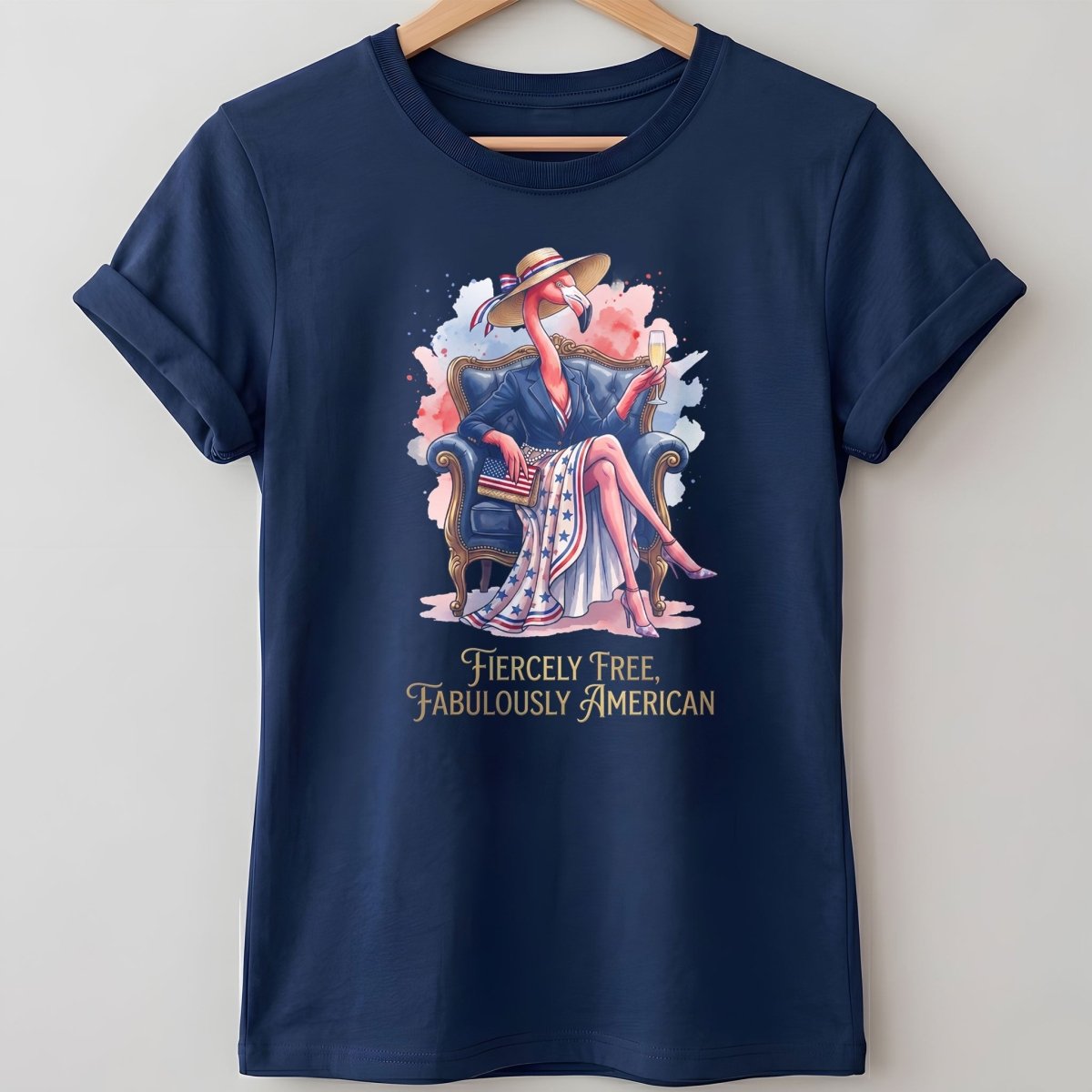 Fiercely Free Fabulously American Flamingo July 4th Shirt - FlamingoAholic