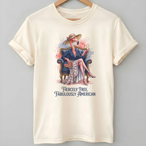 Fiercely Free Fabulously American Flamingo July 4th Shirt - FlamingoAholic