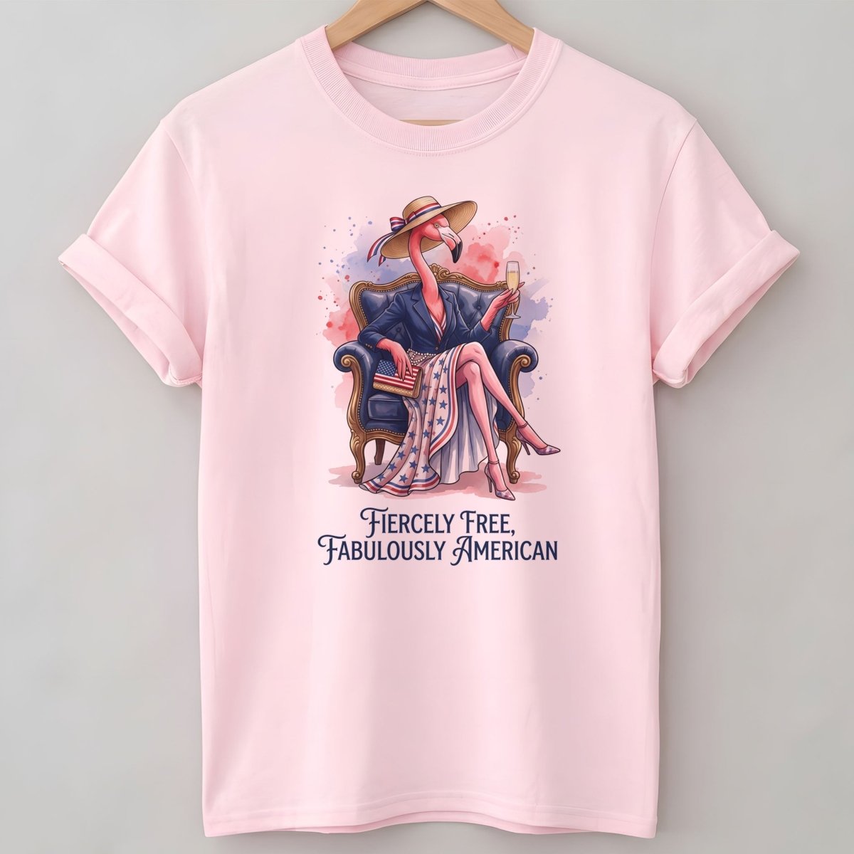 Fiercely Free Fabulously American Flamingo July 4th Shirt - FlamingoAholic