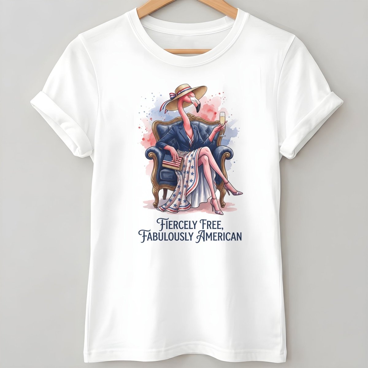 Fiercely Free Fabulously American Flamingo July 4th Shirt - FlamingoAholic