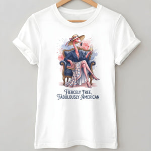 Fiercely Free Fabulously American Flamingo July 4th Shirt - FlamingoAholic