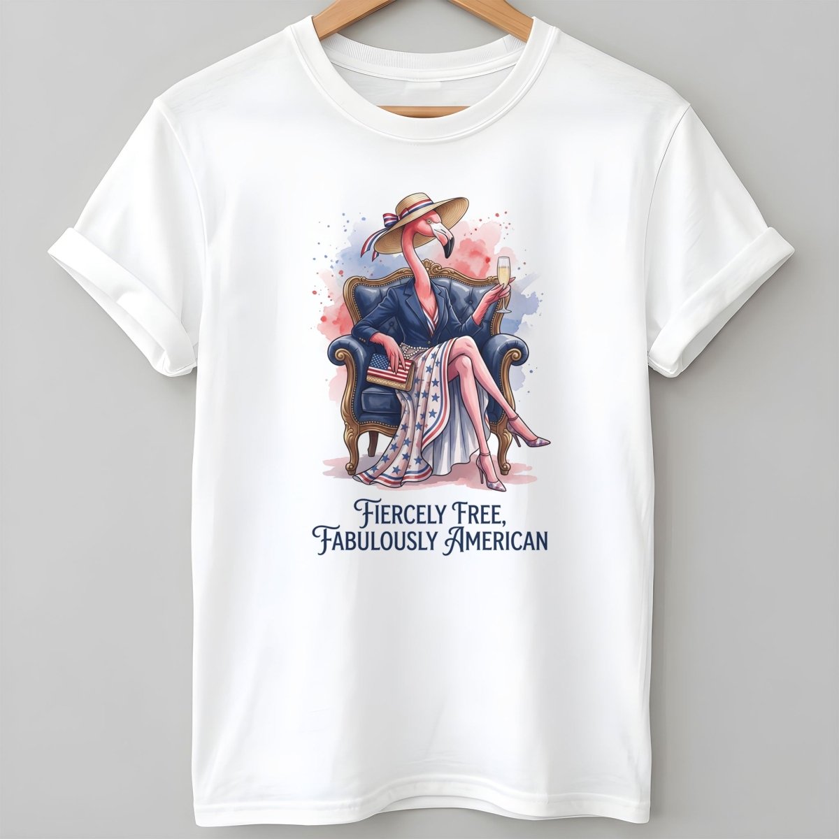 Fiercely Free Fabulously American Flamingo July 4th Shirt - FlamingoAholic