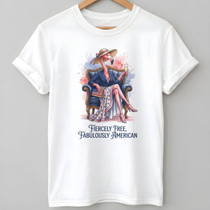 Fiercely Free Fabulously American Flamingo July 4th Shirt - FlamingoAholic