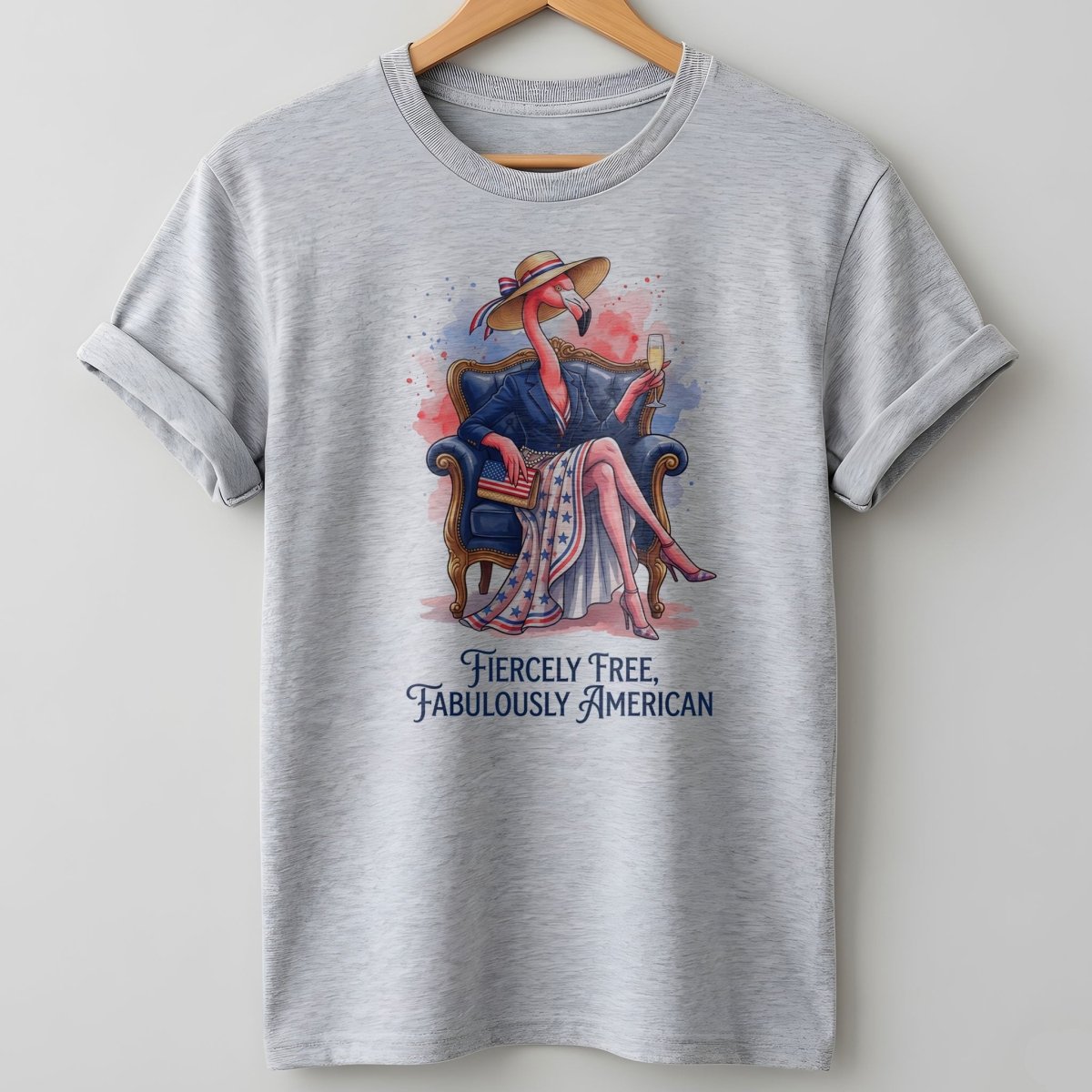 Fiercely Free Fabulously American Flamingo July 4th Shirt - FlamingoAholic