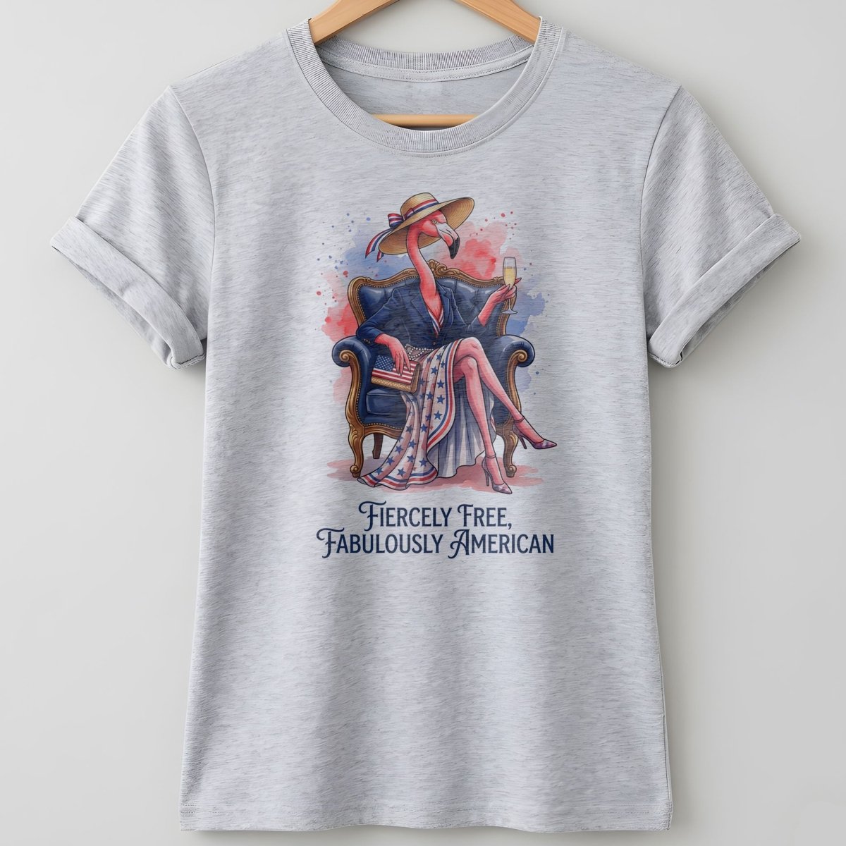 Fiercely Free Fabulously American Flamingo July 4th Shirt - FlamingoAholic