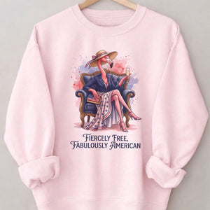 Fiercely Free Fabulously American Flamingo July 4th Shirt - FlamingoAholic