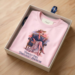 Fiercely Free Fabulously American Flamingo July 4th Shirt - FlamingoAholic
