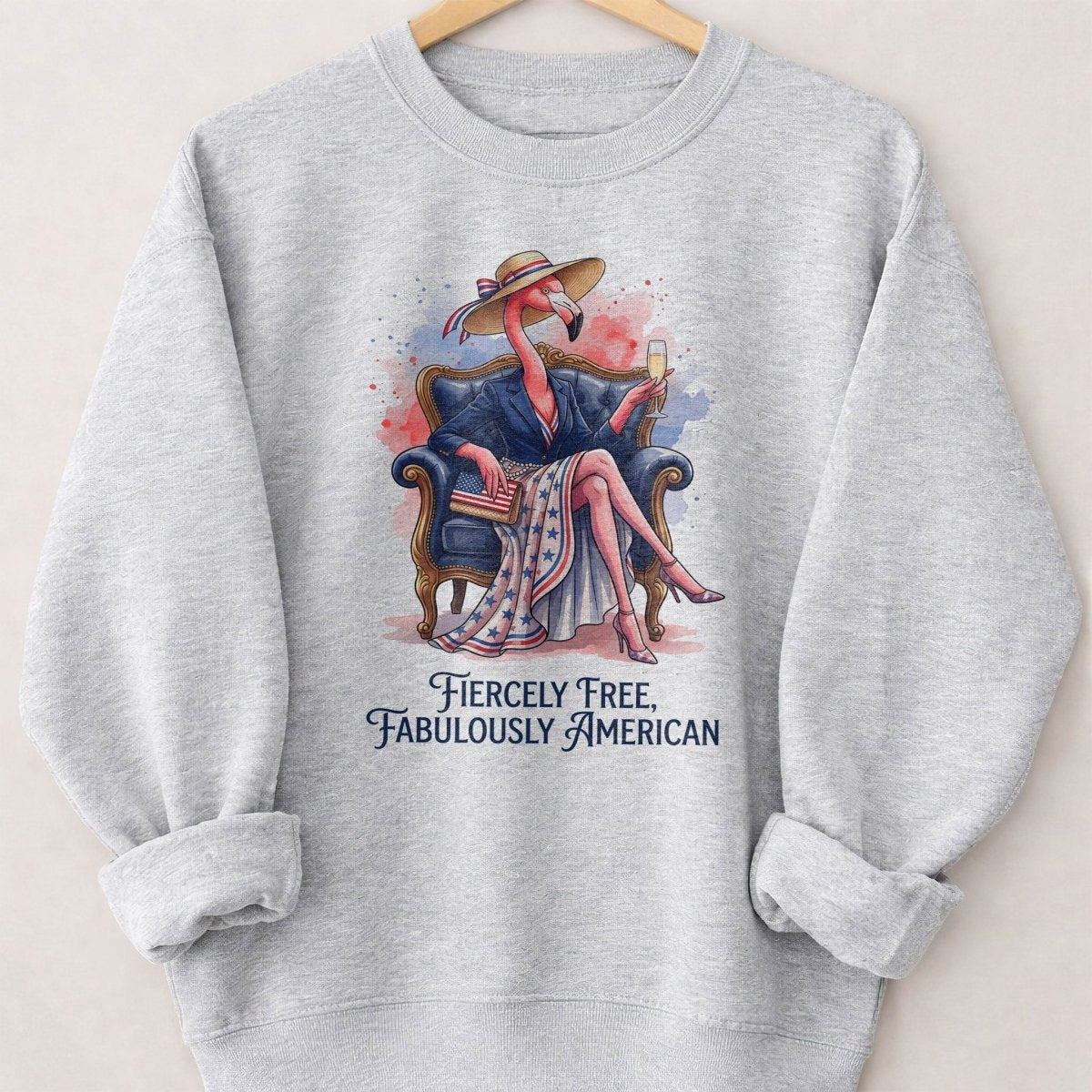 Fiercely Free Fabulously American Flamingo July 4th Shirt - FlamingoAholic