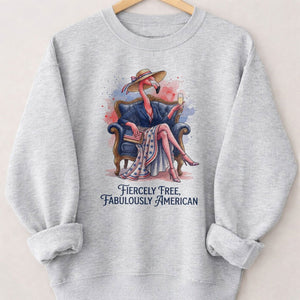 Fiercely Free Fabulously American Flamingo July 4th Shirt - FlamingoAholic