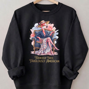 Fiercely Free Fabulously American Flamingo July 4th Shirt - FlamingoAholic