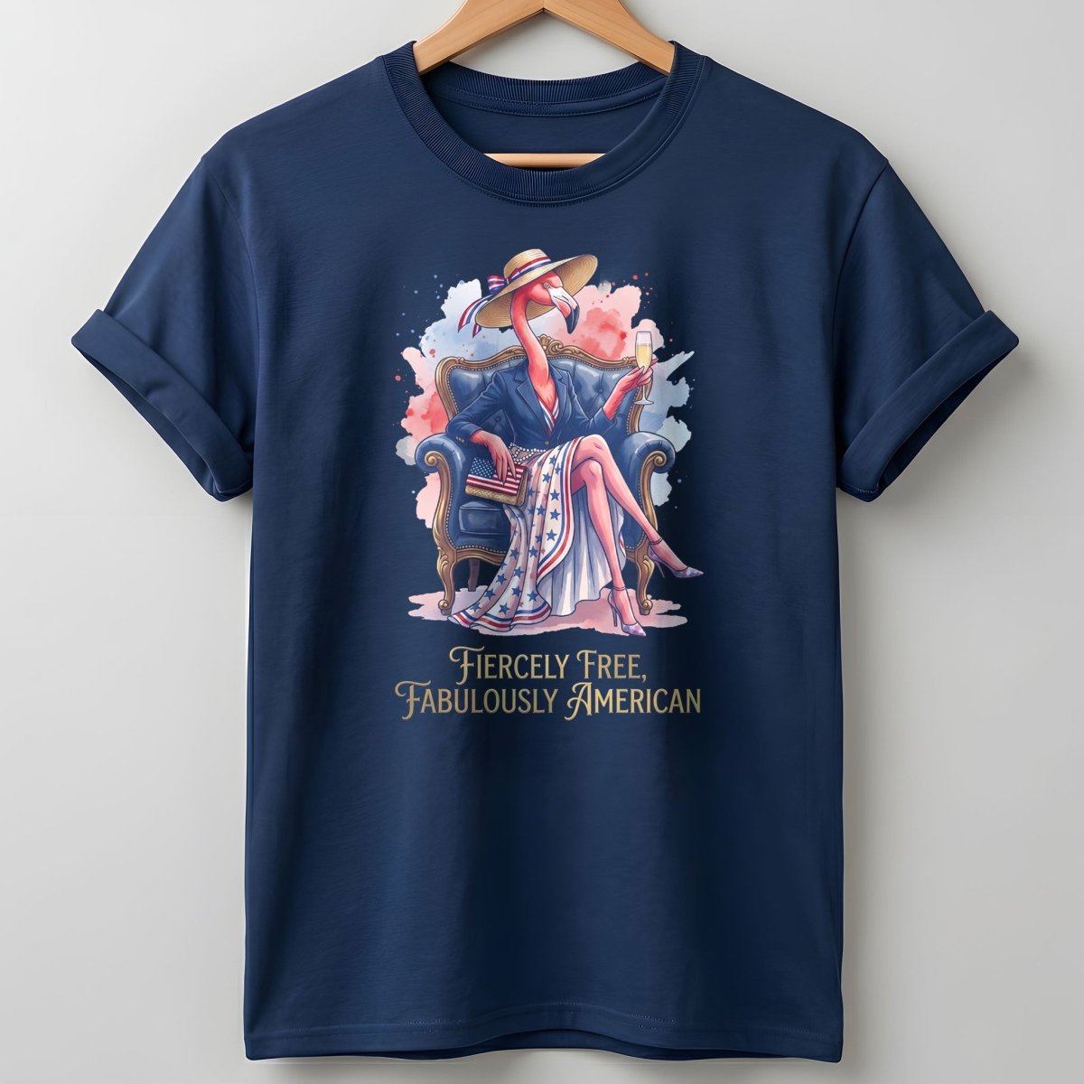 Fiercely Free Fabulously American Flamingo July 4th Shirt - FlamingoAholic