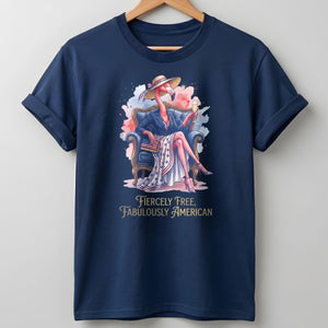Fiercely Free Fabulously American Flamingo July 4th Shirt - FlamingoAholic