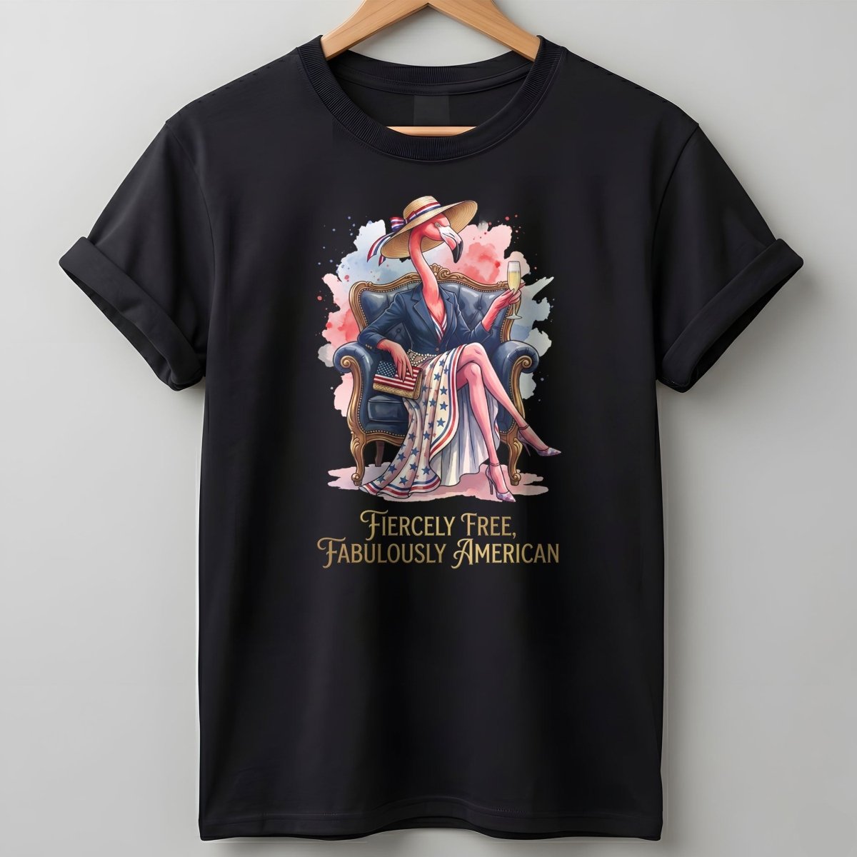 Fiercely Free Fabulously American Flamingo July 4th Shirt - FlamingoAholic