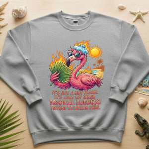 Fiery Tropical Goddess Flamingo Shirt - Funny Menopause Hot Flash Tee Gift - FlamingoAholic