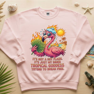 Fiery Tropical Goddess Flamingo Shirt - Funny Menopause Hot Flash Tee Gift - FlamingoAholic