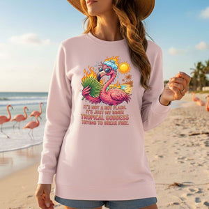 Fiery Tropical Goddess Flamingo Shirt - Funny Menopause Hot Flash Tee Gift - FlamingoAholic