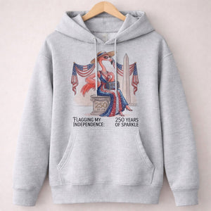 Flagging My Independence 250 Years of Sparkle Flamingo Shirt - FlamingoAholic