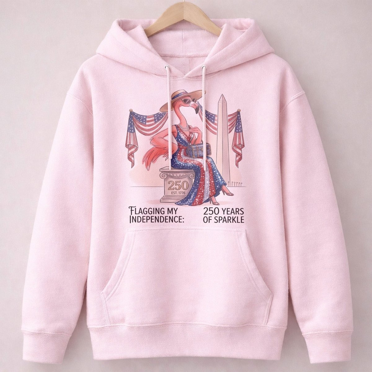 Flagging My Independence 250 Years of Sparkle Flamingo Shirt - FlamingoAholic