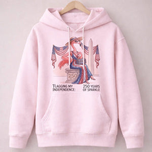 Flagging My Independence 250 Years of Sparkle Flamingo Shirt - FlamingoAholic