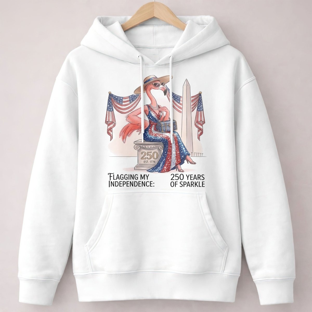Flagging My Independence 250 Years of Sparkle Flamingo Shirt - FlamingoAholic
