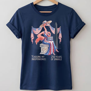 Flagging My Independence 250 Years of Sparkle Flamingo Shirt - FlamingoAholic