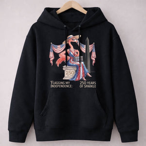 Flagging My Independence 250 Years of Sparkle Flamingo Shirt - FlamingoAholic