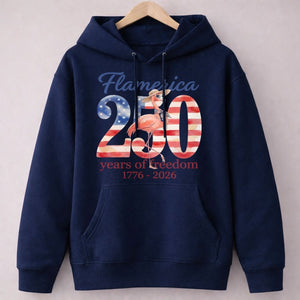 Flamerica 250 Years of Freedom - Patriotic Flamingo Summer T-Shirt - FlamingoAholic