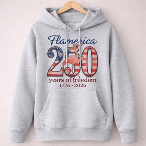 Flamerica 250 Years of Freedom - Patriotic Flamingo Summer T-Shirt - FlamingoAholic