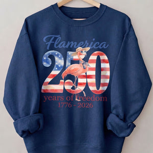 Flamerica 250 Years of Freedom - Patriotic Flamingo Summer T-Shirt - FlamingoAholic