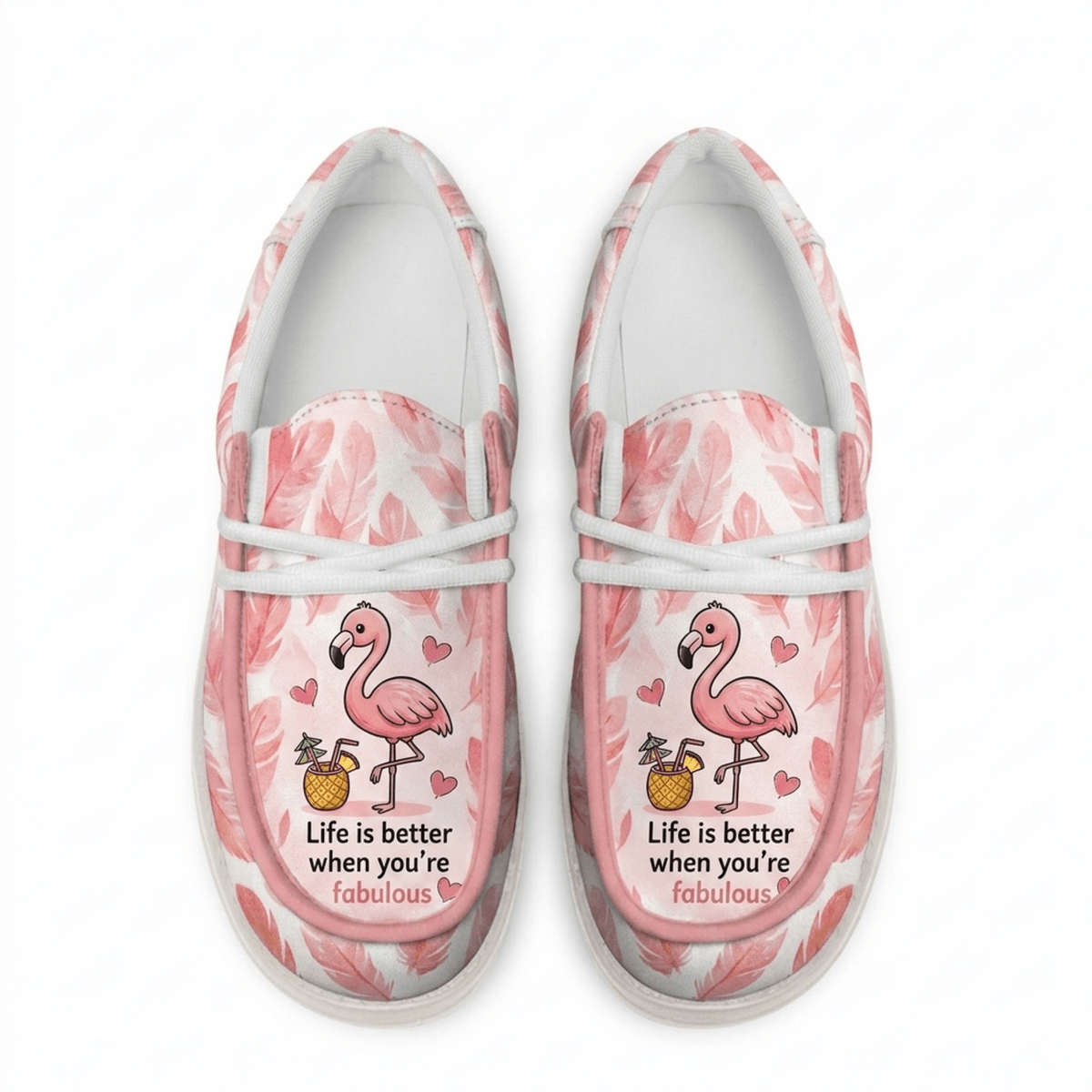 Flamingo Canvas Slip-On Shoes – Life Is Better Pink Loafers - FlamingoAholic