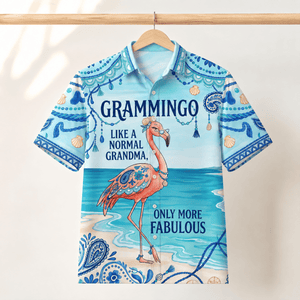Flamingo Hawaiian Shirt for Women, Grammingo Grandma Tropical Beach Vacation Shirt - FlamingoAholic