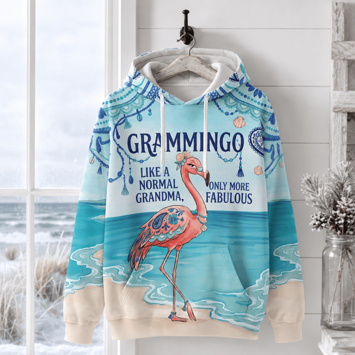 Flamingo Hoodie for Women, Grammingo Grandma Hoodie, Funny Flamingo Gift for Grandma - FlamingoAholic
