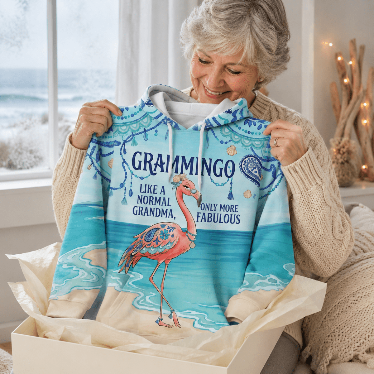 Flamingo Hoodie for Women, Grammingo Grandma Hoodie, Funny Flamingo Gift for Grandma - FlamingoAholic