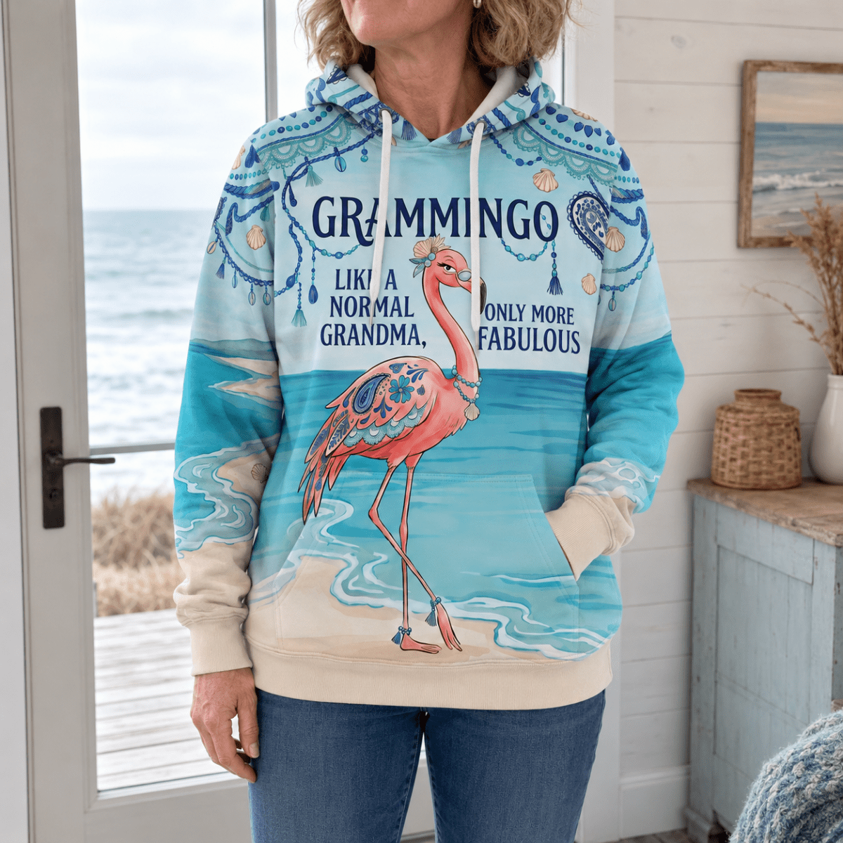Flamingo Hoodie for Women, Grammingo Grandma Hoodie, Funny Flamingo Gift for Grandma - FlamingoAholic