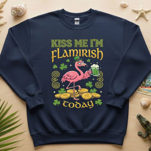 Flamingo Leprechaun 'Kiss Me I'm Flamirish Today' T-Shirt - Funny St. Patrick's Day Tee for Her - FlamingoAholic