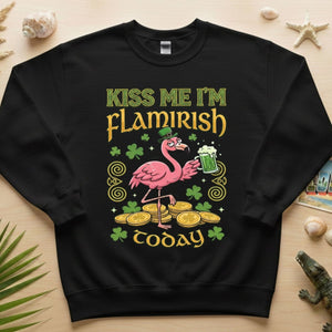 Flamingo Leprechaun 'Kiss Me I'm Flamirish Today' T-Shirt - Funny St. Patrick's Day Tee for Her - FlamingoAholic